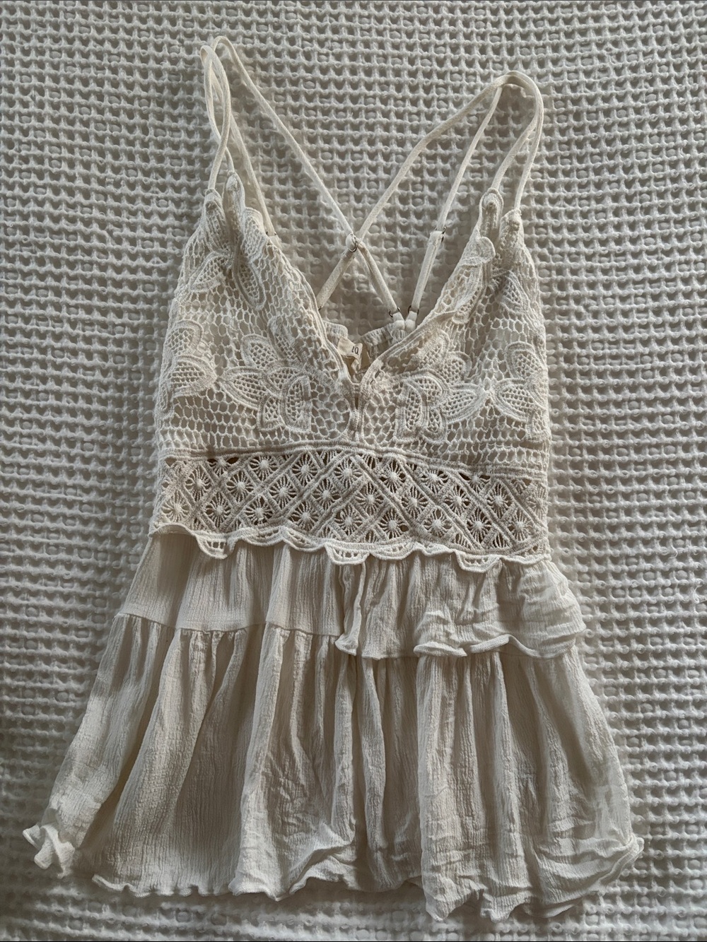 LA MIEL Boho Lace Strappy Back Tank